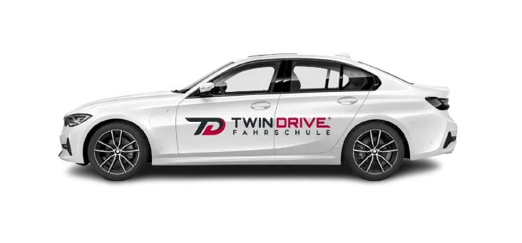 Fahrschulwagen von der TWIN DRIVE Fahrschule aus Nordrhein-Westfalen.